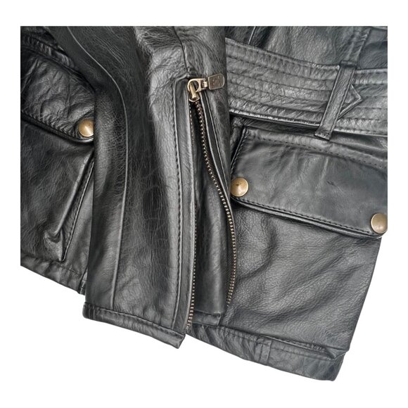 $1800 Belstaff Leather Biker Style Brad Jacket Blouson Size 42 Made in Italy - Picture 5 of 5